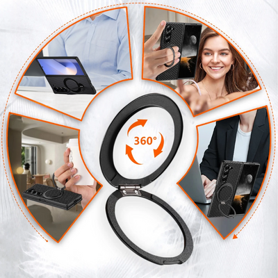 MagnoSpin Fold – Carbon Style Magnetic Ring Case for Z Fold Series