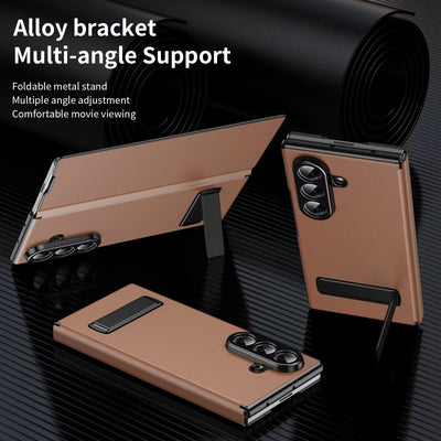 LuxEdge Fold 7,6,5,4– Ultra-Slim Leather Alloy Bracket Case