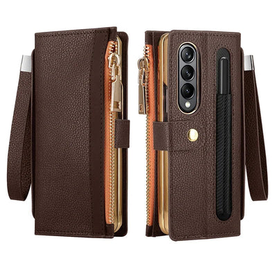 wallet pen cas z fold  brown