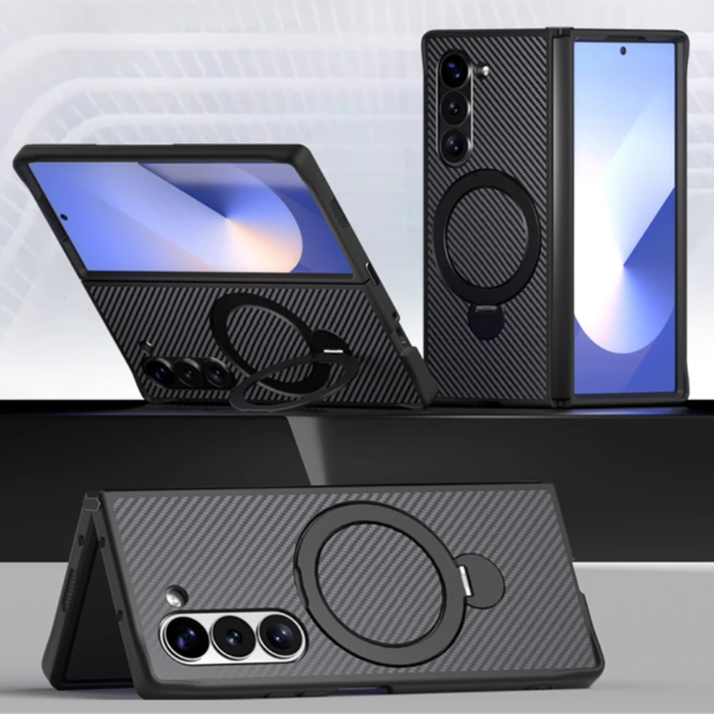 MagnoSpin Fold – Carbon Style Magnetic Ring Case for Z Fold Series