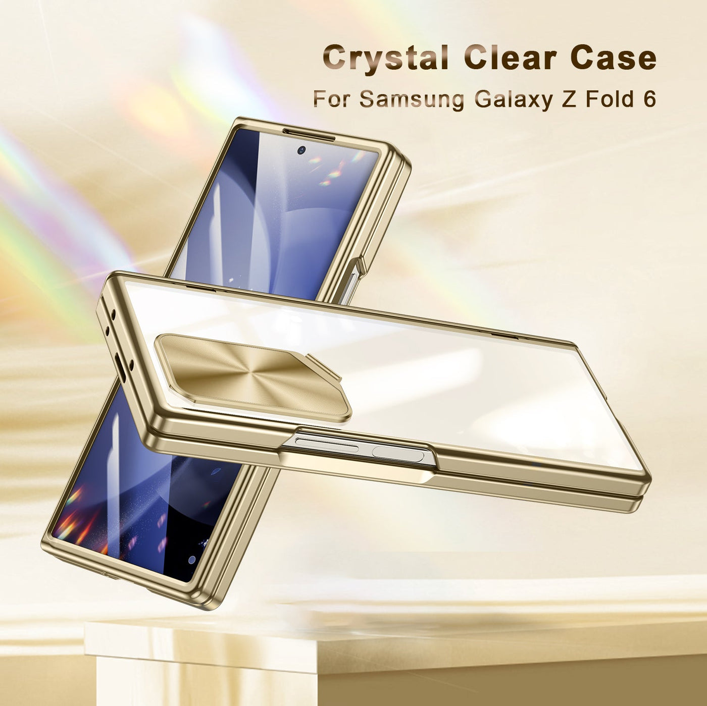 Z Fold 6 Clear Camera Cover Kickstand Case