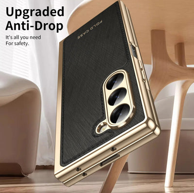GoldenWeave Fold 7,6,5,4 Ultra-Slim Leather  Hinge & Screen Protection Case