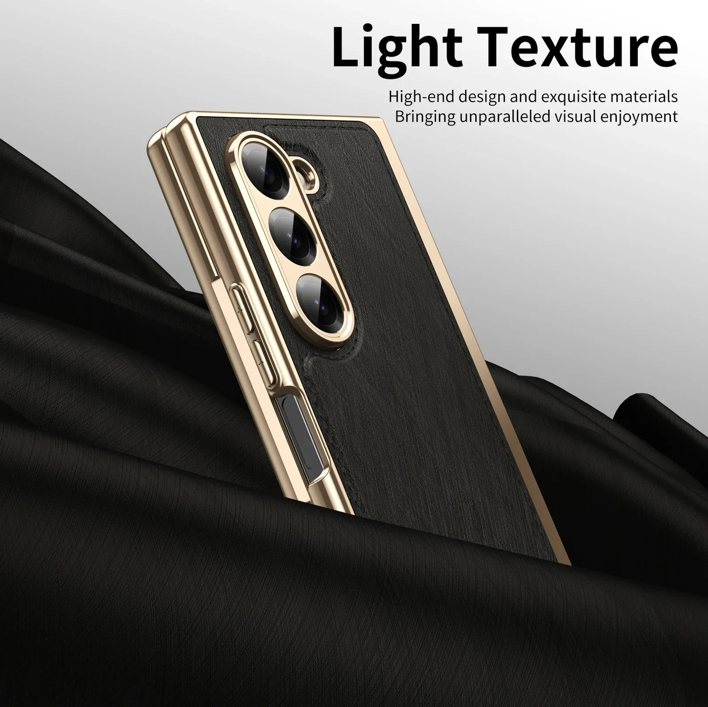 GoldenWeave Fold 7,6,5,4 Ultra-Slim Leather  Hinge & Screen Protection Case