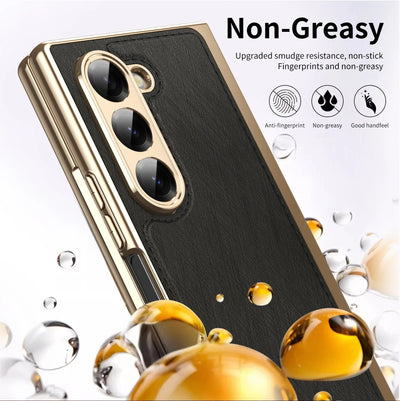 GoldenWeave Fold 7,6,5,4 Ultra-Slim Leather  Hinge & Screen Protection Case