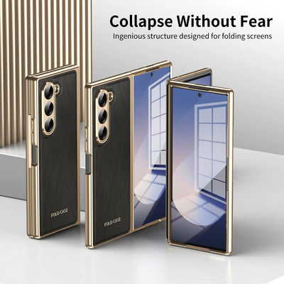 GoldenWeave Fold 7,6,5,4 Ultra-Slim Leather  Hinge & Screen Protection Case