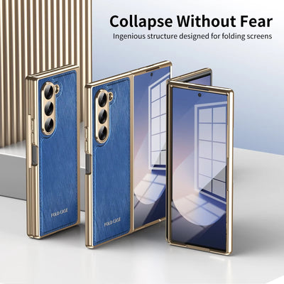 GoldenWeave Fold 7,6,5,4 Ultra-Slim Leather  Hinge & Screen Protection Case