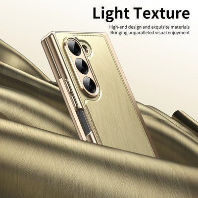 GoldFold Pro – Luxury Leather Z Fold Case with MagSafe & Hinge Protection