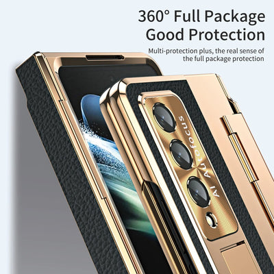 StarGlow Fold – Anti-Drop UV Gradient Case with Pen Slot