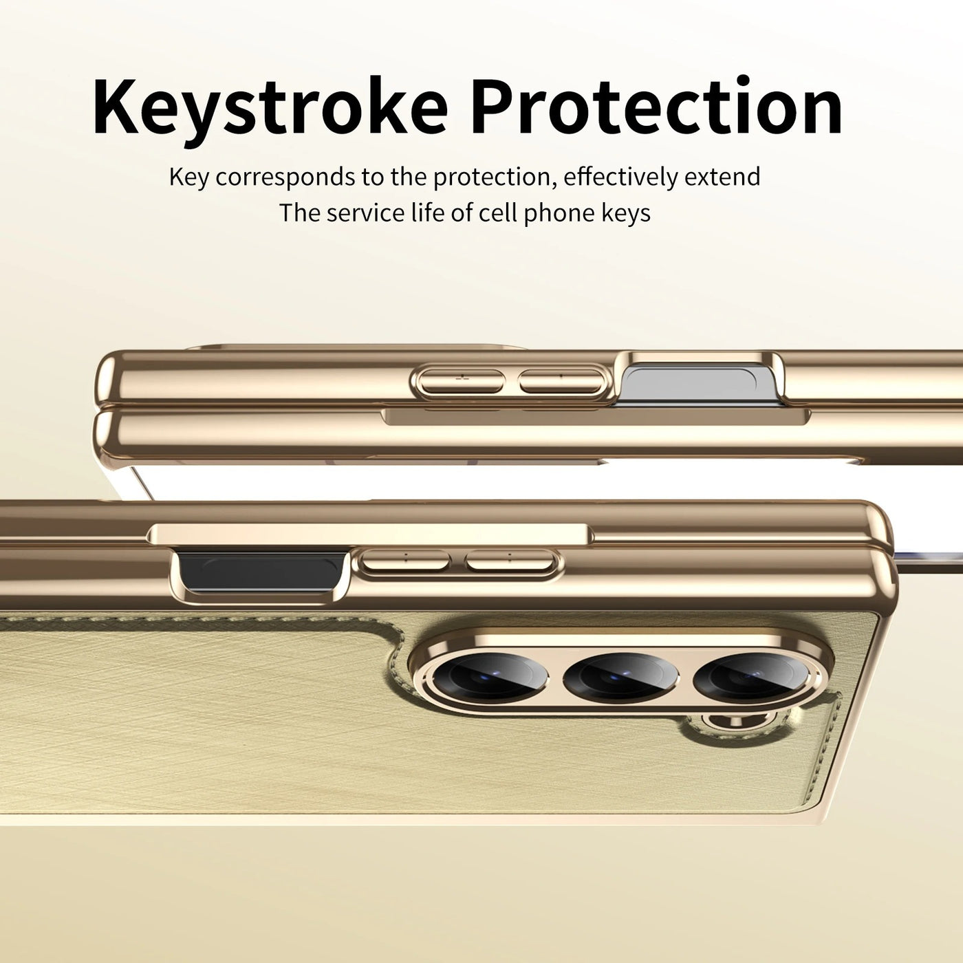 GoldFold Pro – Luxury Leather Z Fold Case with MagSafe & Hinge Protection