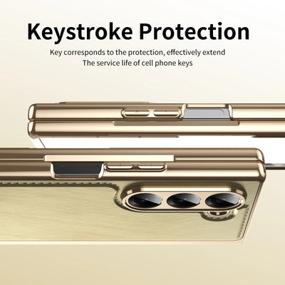 GoldFold Pro – Luxury Leather Z Fold Case with MagSafe & Hinge Protection
