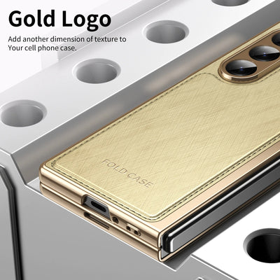 GoldFold Pro – Luxury Leather Z Fold Case with MagSafe & Hinge Protection