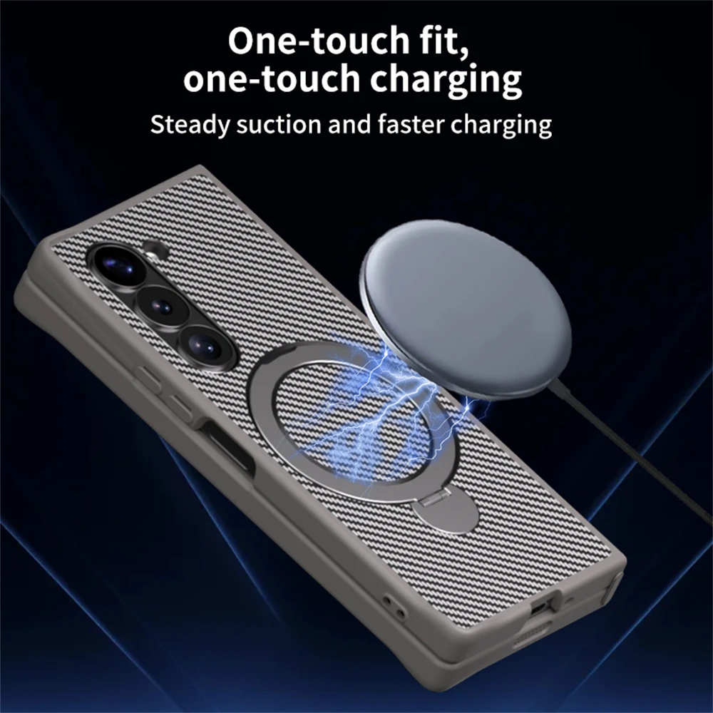 MagnoSpin Fold – Carbon Style Magnetic Ring Case for Z Fold Series