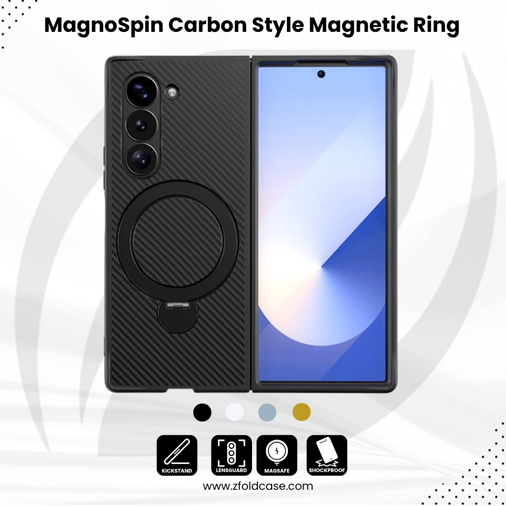 MagnoSpin Fold – Carbon Style Magnetic Ring Case for Z Fold Series