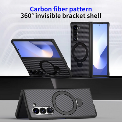 MagnoSpin Fold – Carbon Style Magnetic Ring Case for Z Fold Series