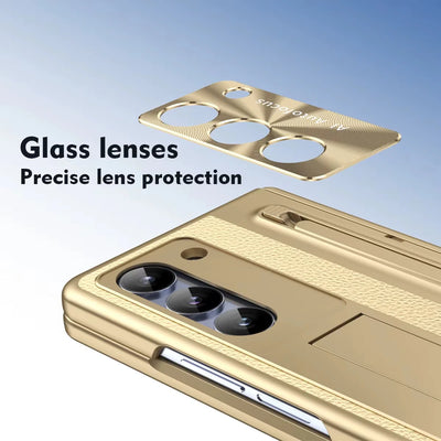 StarGlow Fold – Anti-Drop UV Gradient Case with Pen Slot