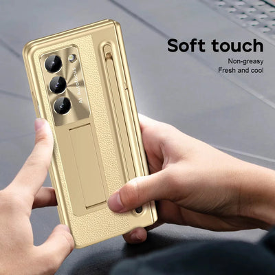 StarGlow Fold – Anti-Drop UV Gradient Case with Pen Slot