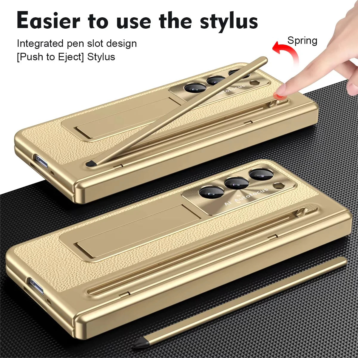 StarGlow Fold – Anti-Drop UV Gradient Case with Pen Slot