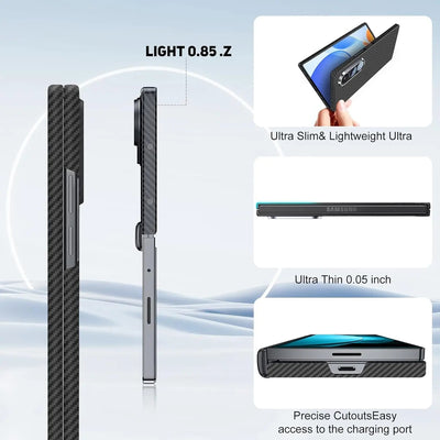 FeatherShield –  Z Fold 7, 6 Ultra-Slim Kevlar® Aramid Carbon MagSafe Case