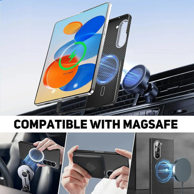 FeatherShield –  Z Fold 7, 6 Ultra-Slim Kevlar® Aramid Carbon MagSafe Case