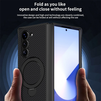 MagnoSpin Fold – Carbon Style Magnetic Ring Case for Z Fold Series