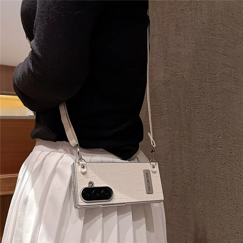 LuxeCarry™ Leather Crossbody Case for Samsung Z Fold Series
