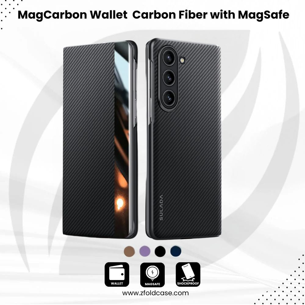 MagCarbon Wallet  Z Fold 6,5,4 - Carbon Fiber with MagSafe  Case