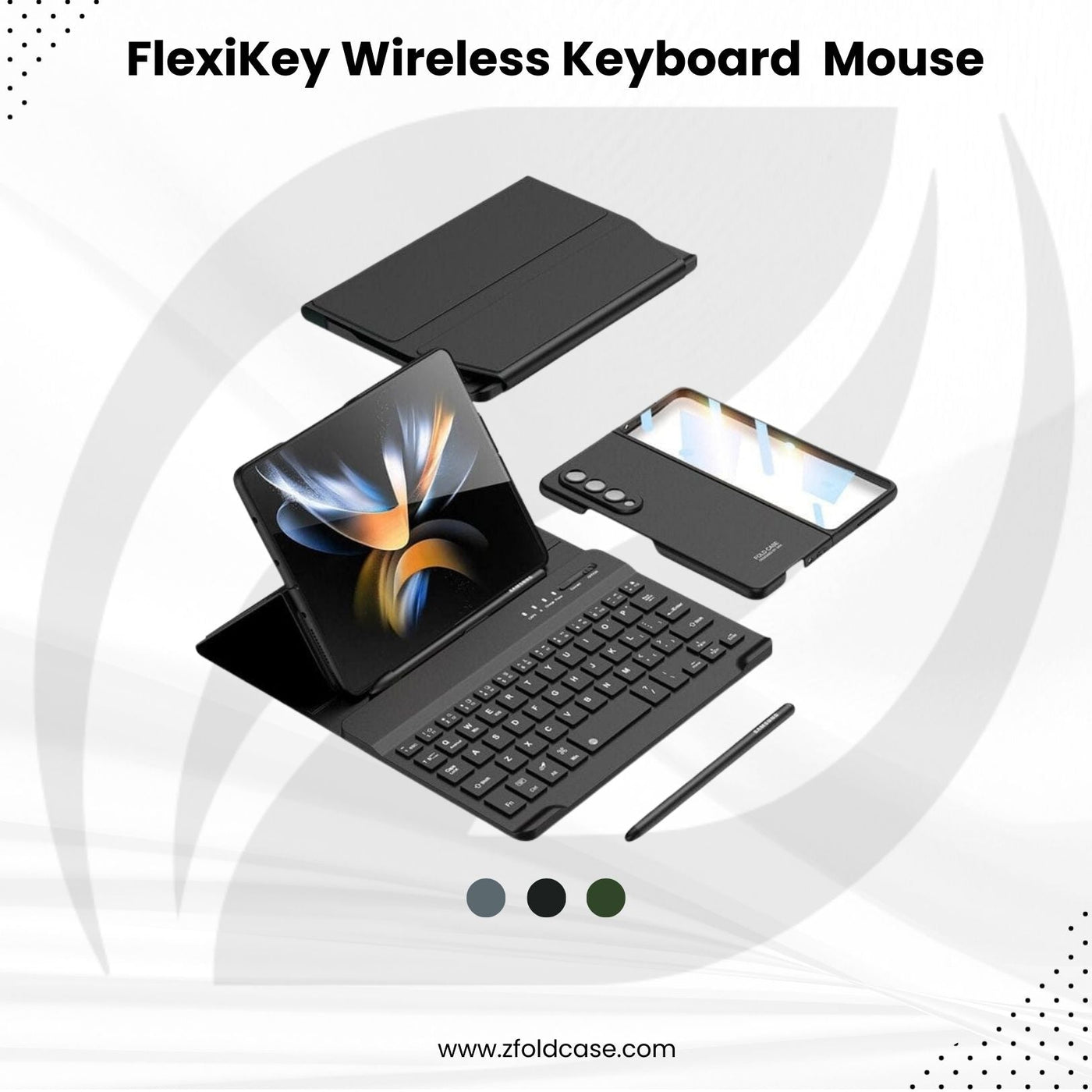 ProFlex 4-in-1 Ultra-Thin Case, Wireless Keyboard, Flip Stand Leather & Pen