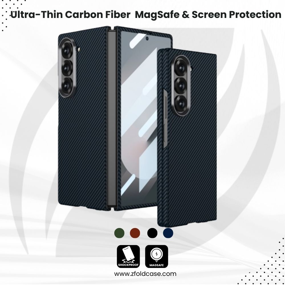 Ultra-Thin Carbon Fiber Z Fold 6,5  MagSafe & Screen Protection Case