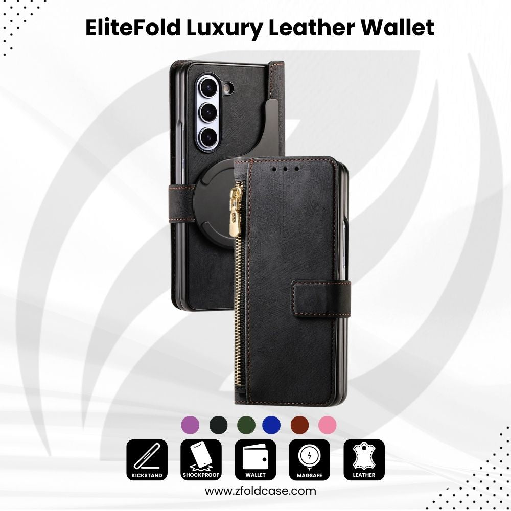 EliteFold Z Fold 6, 5, 4 Luxury Leather Wallet Case – Z Fold Case