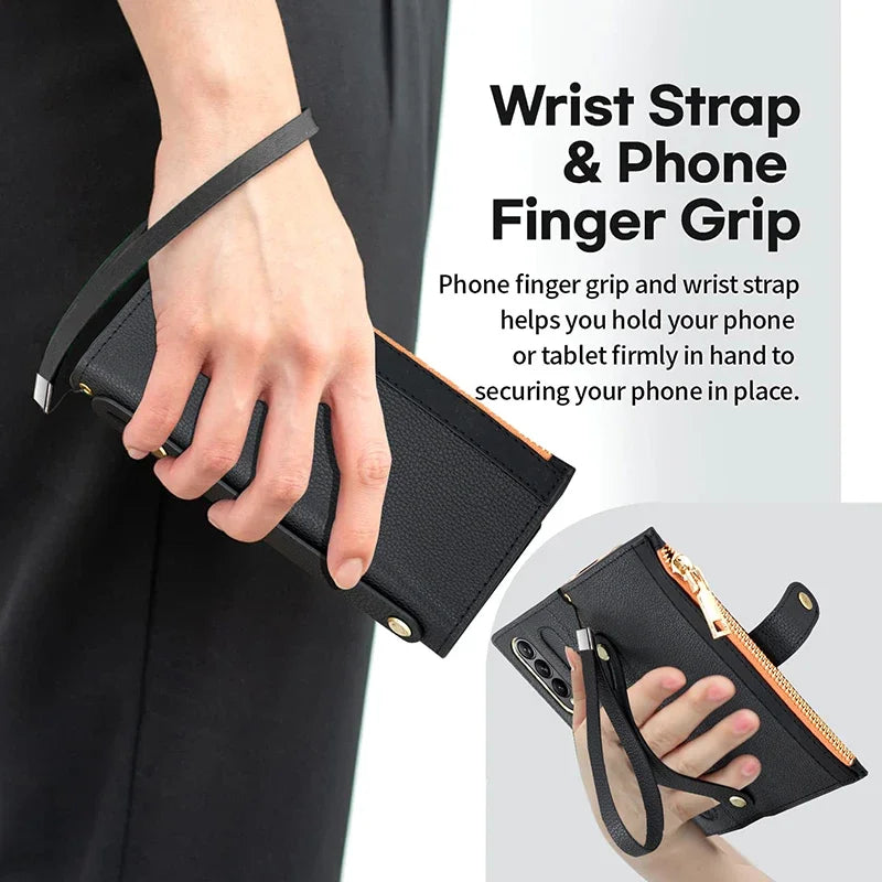 Wrist Strap and Finger Grip for Secure Carrying