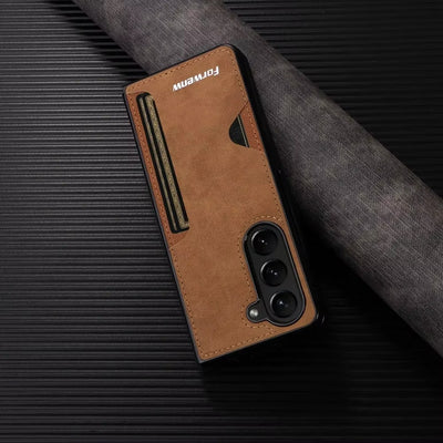 LuxFold Wallet – PU Leather Card Slot Case for Z Fold 6,5,4,3