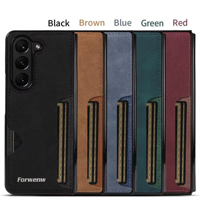 LuxFold Wallet – PU Leather Card Slot Case for Z Fold 6,5,4,3