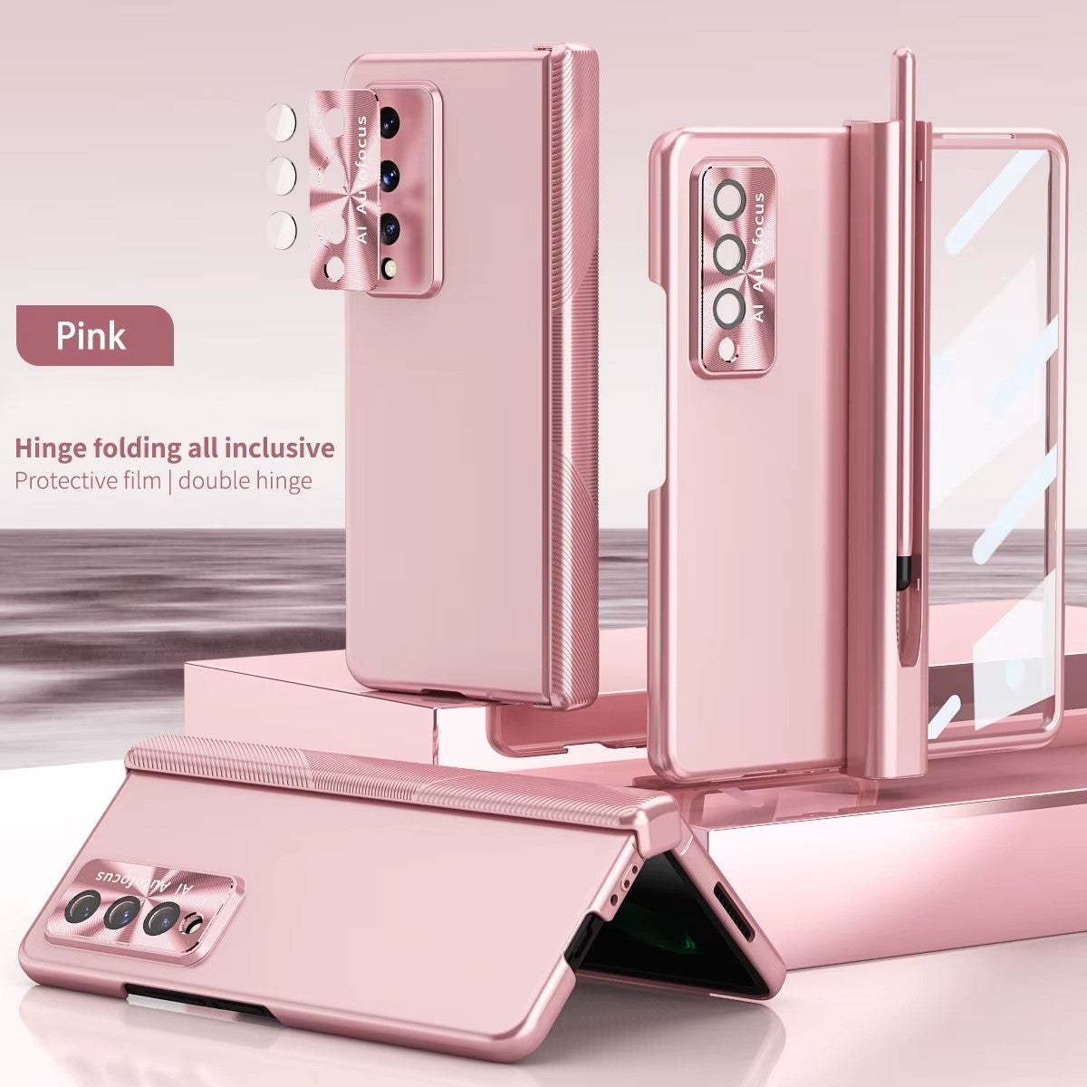 CrystalPen Fold – Transparent Magnetic Case with S Pen & Full Protection for Z Fold 6,5,4,3