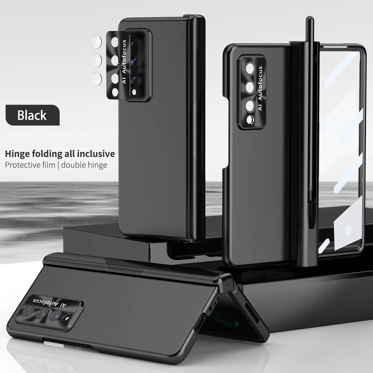 CrystalPen Fold – Transparent Magnetic Case with S Pen & Full Protection for Z Fold 6,5,4,3