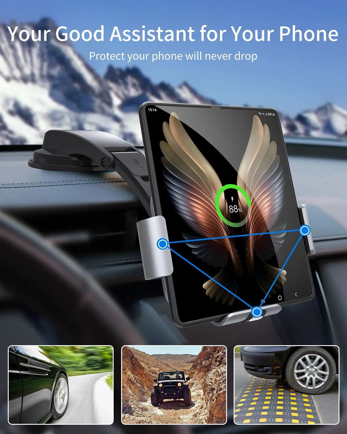 AutoGrip Z Fold Wireless Car Charger & Mount