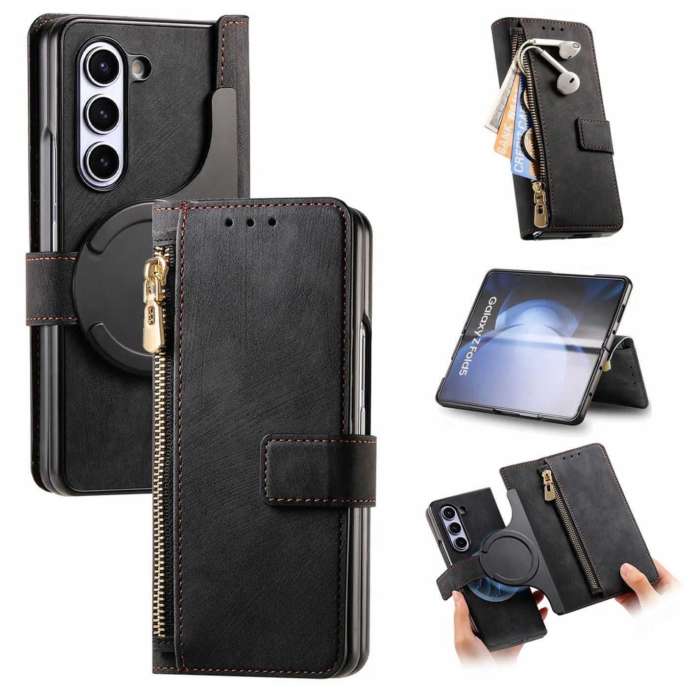 EliteFold Z Fold 6, 5, 4 Luxury Leather Wallet Case