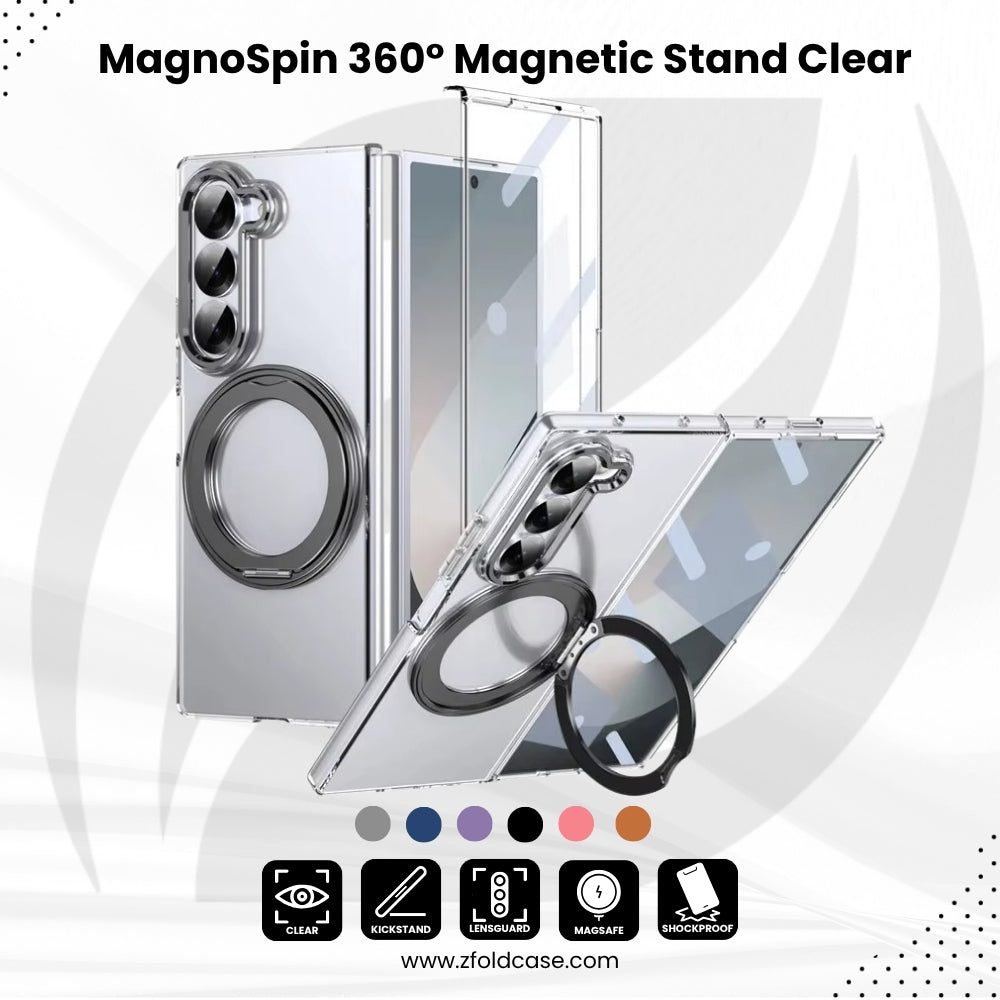 MagnoSpin Ultra-Slim – 360° Magnetic Stand Case with HD Screen Protector  Z Fold 7/6/5/4