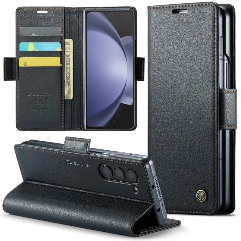 LuxaFold  Leather Z Fold 6, 5 Slim RFID Blocking Card Holder Case