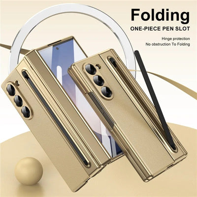 SlimPen Leather – Ultra-Slim Z Fold 7 S Pen Slot & Screen Protection Case