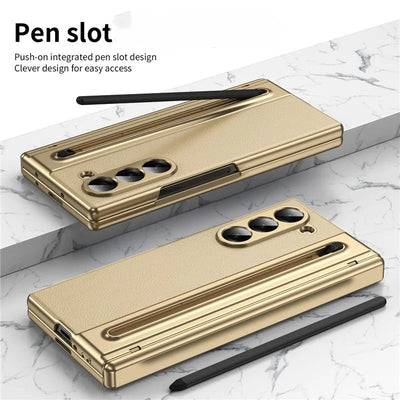SlimPen Leather – Ultra-Slim Z Fold 7 S Pen Slot & Screen Protection Case