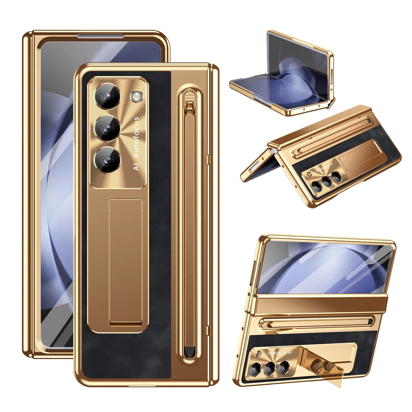 StarGlow Fold – Anti-Drop UV Gradient Case with Pen Slot