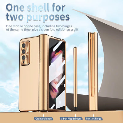 CrystalPen Fold – Transparent Magnetic Case with S Pen & Full Protection for Z Fold 6,5,4,3