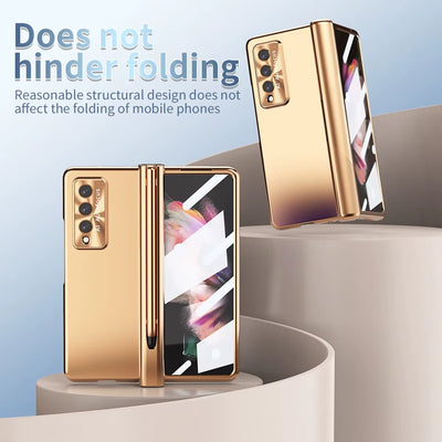 CrystalPen Fold – Transparent Magnetic Case with S Pen & Full Protection for Z Fold 6,5,4,3