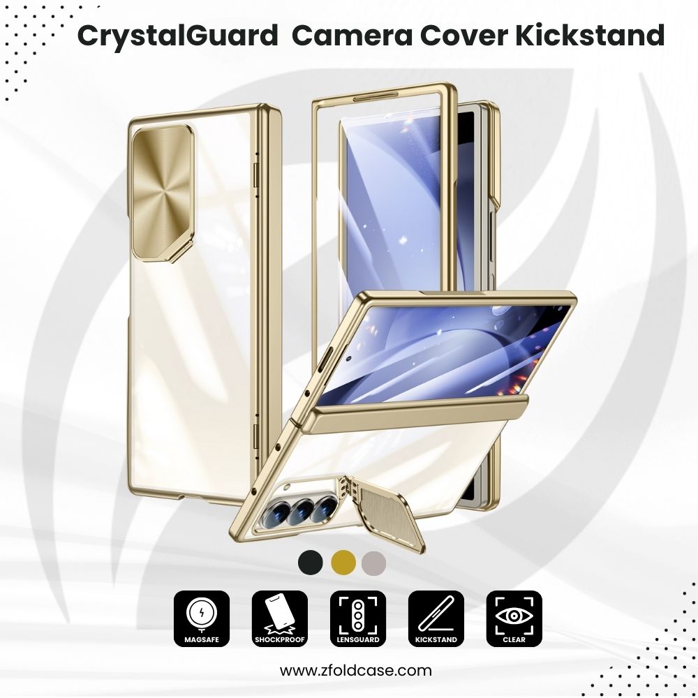 Fold 6 Clear Camera Cover Kickstand Case